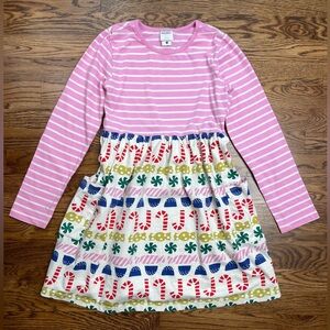Hanna Andersson Girls Christmas Holiday Long Sleeve Striped Mixie PlayDress 10